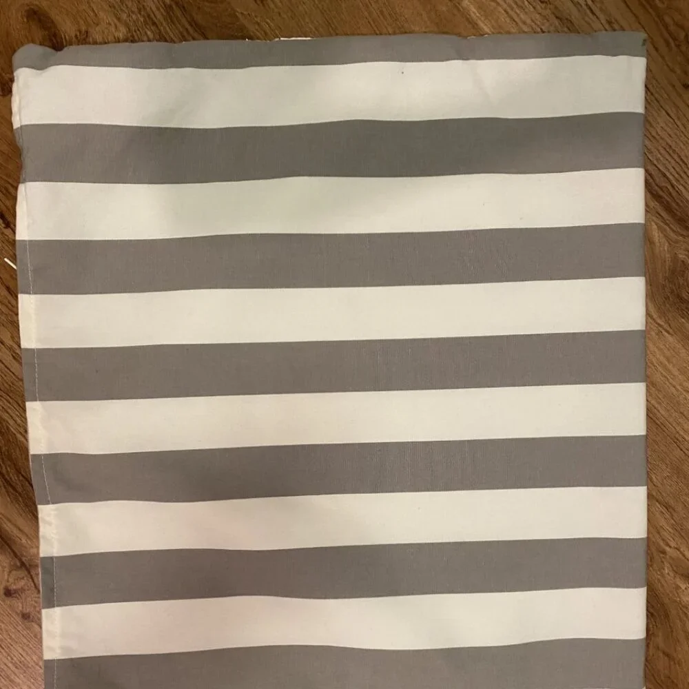 West Elm Gray & Off White Striped Indoor Outdoor Pillow Cover 23.5 x 20